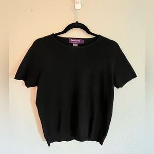 Ralph Lauren collection short sleeve black sweater.
